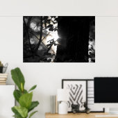 Magic Hour Sunrise tussen de bomen Poster (Thuiskantoor)