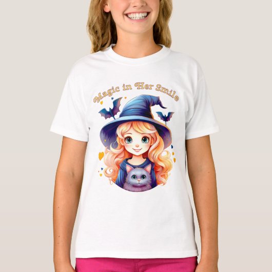 Magic in Her Smile – Kids’ Halloween T-Shirt (Devant)
