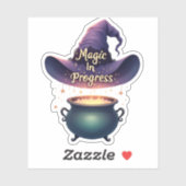"Magic In Progress" Witch Hat Halloween Sticker (Vel)