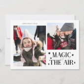 Magic In The Air White Multi Photo Holiday Card Feestdagenkaart (Voorkant)