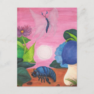 Magic Insect Butterfly Transformation Illustration Briefkaart