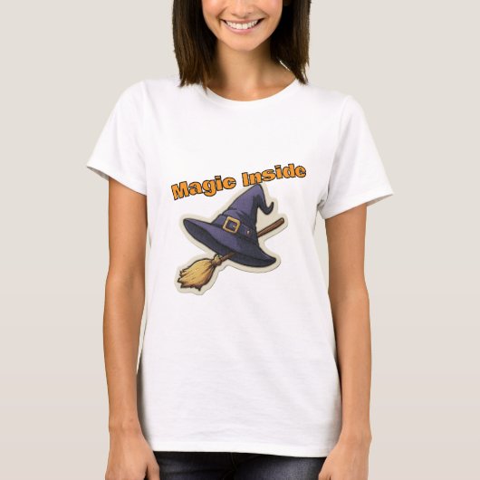 Magic Inside sorcière Casquette Halloween T-shirt (Devant)