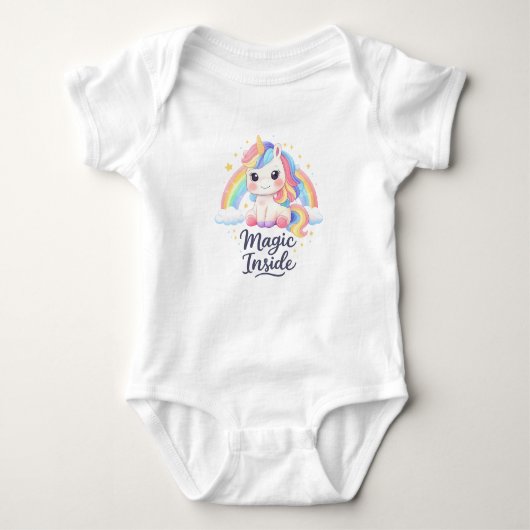 Magic Inside Unicorn Baby Bodysuit (Voorkant)