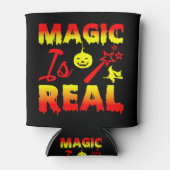 Magic is echt een halloween pomkin witch blikjeskoeler (Voorkant)