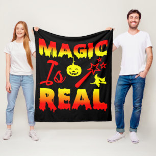 Magic is echt een halloween pomkin witch fleece deken