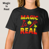 Magic is echt een halloween pomkin witch t-shirt