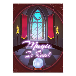 Magic is Real inspirerend quote cartoon Foto Afdruk