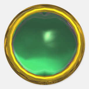 MAGIC JADE, heldere, levendige geel groen Ronde Sticker