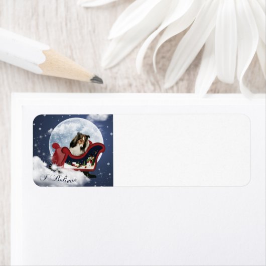 Magic kerst Sheltie Etiket (Insitu)