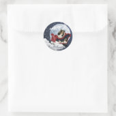Magic kerst Sheltie Ronde Sticker (Tas)