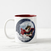 Magic kerst Sheltie Tweekleurige Koffiemok (Links)