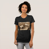Magic Lantern Slide Ringling Bros Elephant Train T-shirt (Voorkant volledig)