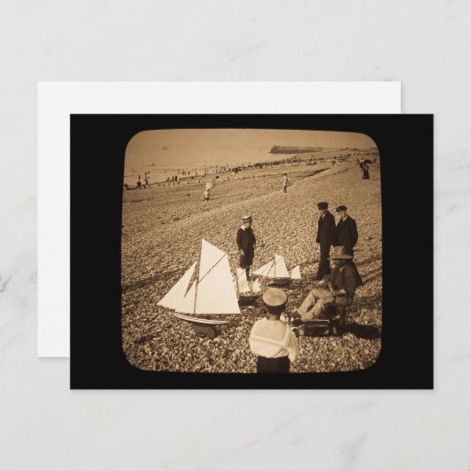 Magic Lantern Slide Seaside bij Dieppe Frankrijk Briefkaart (Voorkant / Achterkant)