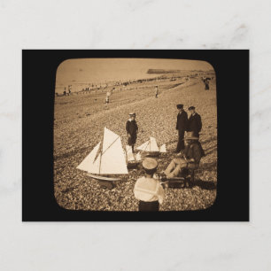 Magic Lantern Slide Seaside bij Dieppe Frankrijk Briefkaart