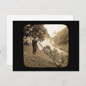 Magic Lantern Slide Swiss Alps Horn Blower Briefkaart (Voorkant / Achterkant)