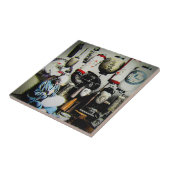 Magic Lantern Slide the Umbrella Painter Old Japan Tegeltje (Zijkant)