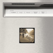 Magic Lantern Slide Zwitserse Alpen Horn Blower Magneet (Insitu (Vaatwasser))