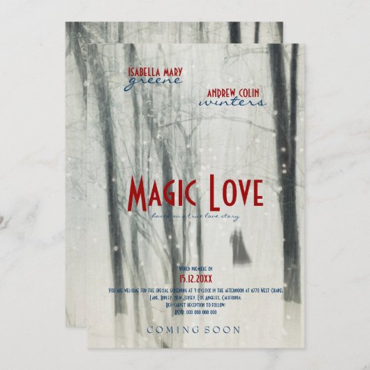 Magic Love - Mariage Movie Poster Style Invitation (Devant / Derrière)