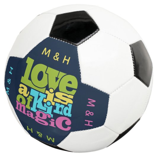 Magic Love personnalisé monogramme football balle (3/4)
