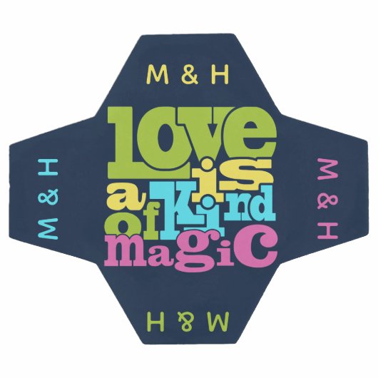 Magic Love personnalisé monogramme football balle (Plat)