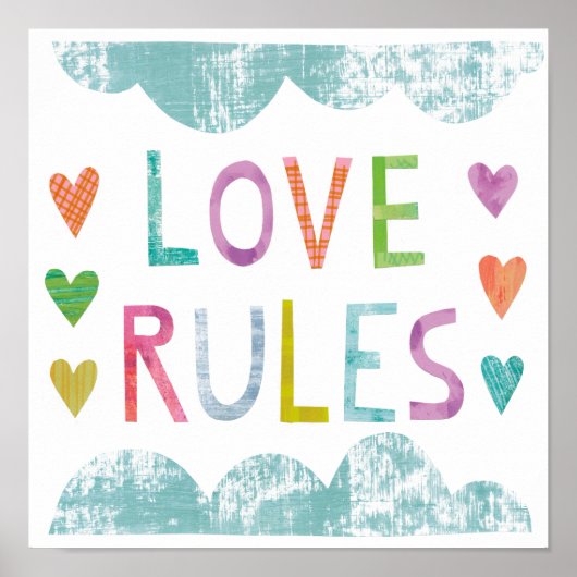 Magic Love Rules with Hearts Poster (Voorkant)