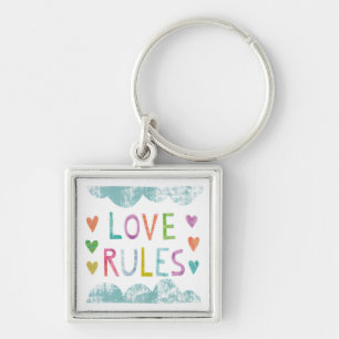 Magic Love Rules with Hearts Sleutelhanger