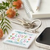 Magic Love Rules with Hearts Sleutelhanger (Voorkant Rechts)