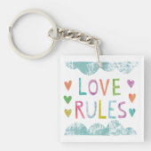 Magic Love Rules with Hearts Sleutelhanger (Voorkant)