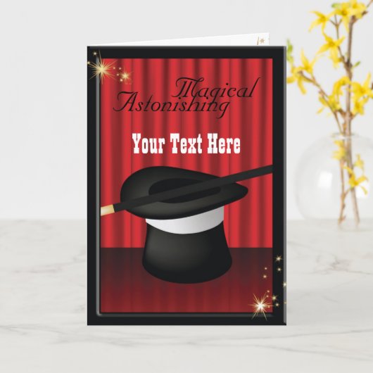 Magic Magician Custom Greeting Kaart (Gele Bloem)