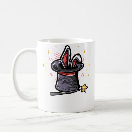Magic Magician Hat Rabbit In A Hat Magic Wand Koffiemok (Links)