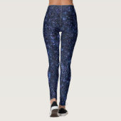 Magic Midnight Navy Blue Glitter CUSTOM TEKST Leggings (Achterkant)