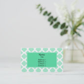 Magic Mint and White Quatrefoil Pattern Visitekaartje (Staand voorkant)