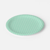 Magic Mint en White Polka Dot Pattern Papieren Bordje (Gekanteld)