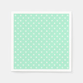 Magic Mint en White Polka Dot Pattern Servetten (Voorkant)