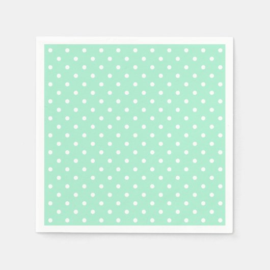 Magic Mint en White Polka Dot Pattern Servetten (Voorkant)