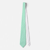 Magic Mint en White Polka Dot Pattern Stropdas (Voorkant)