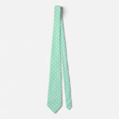 Magic Mint en White Polka Dot Pattern Stropdas (Voorkant)
