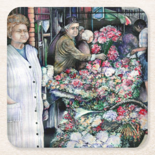 Magic Moment in Misloc Market Vierkante Kartonnen Onderzetter