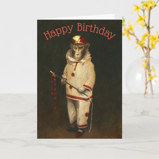  Magic Monkey Verjaardag Kaart (Gele Bloem)