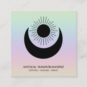 *~* Magic Moon Sun Alchemy Cosmic Universe Rainbow Vierkante Visitekaartje