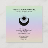 *~* Magic Moon Sun Alchemy Cosmic Universe Rainbow Vierkante Visitekaartje (Achterkant)