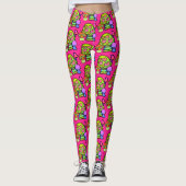 Magic Mushroom Print Leggings (Voorkant)