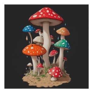 Magic Mushroom Shirt   Hippie-Shirt   Mycologie Perfect Poster