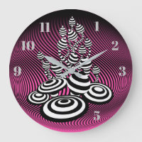 Magic Mushrooms design optique rose horloge murale