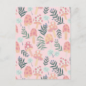 Magic Mushrooms Forest Pattern Briefkaart (Voorkant)