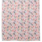 Magic Mushrooms Forest Pattern roze Green Douchegordijn (Voorkant)