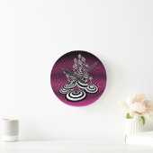 Magic Mushrooms roze optisch ontwerp Wall Clock. Ronde Klok (Huis)