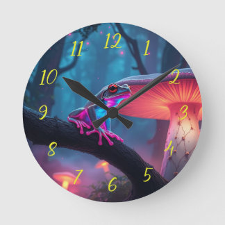 Magic Neon Frog Ronde Klok