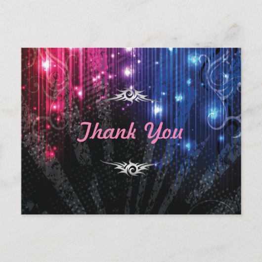Magic Neon gloed lichten dank u Briefkaart (Voorkant)