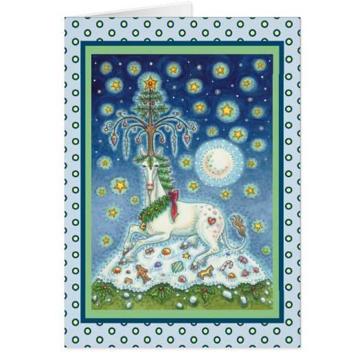 MAGIC NOËL UNICORN VACANCES CARTE DE REMERCIEMENT (Devant)